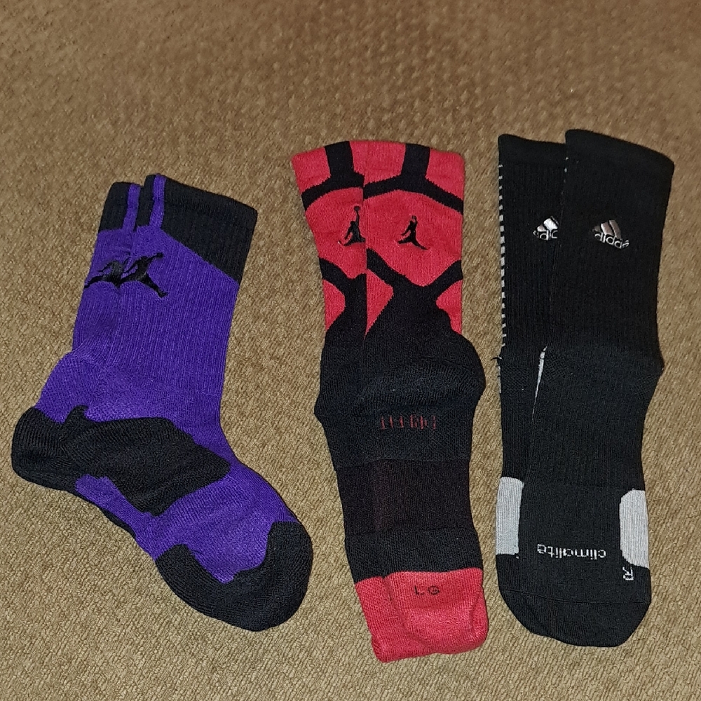 Jordan Air & Adidas Athletic/Basketball Socks